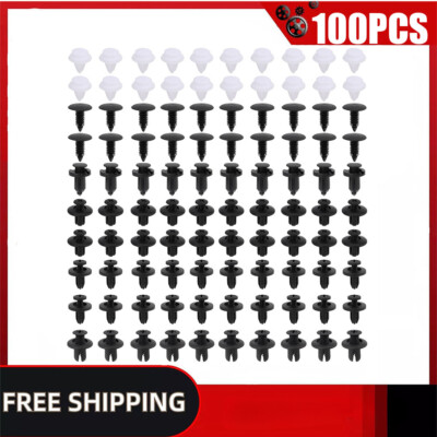 100PCS Bumper Clips Auto Car Hole Plastic Rivets Fastener Fender Push Pin
