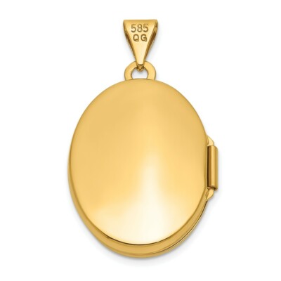 Pre-owned Skyjewelers Real 14kt Yellow Gold Scroll Heart Design Oval Locket