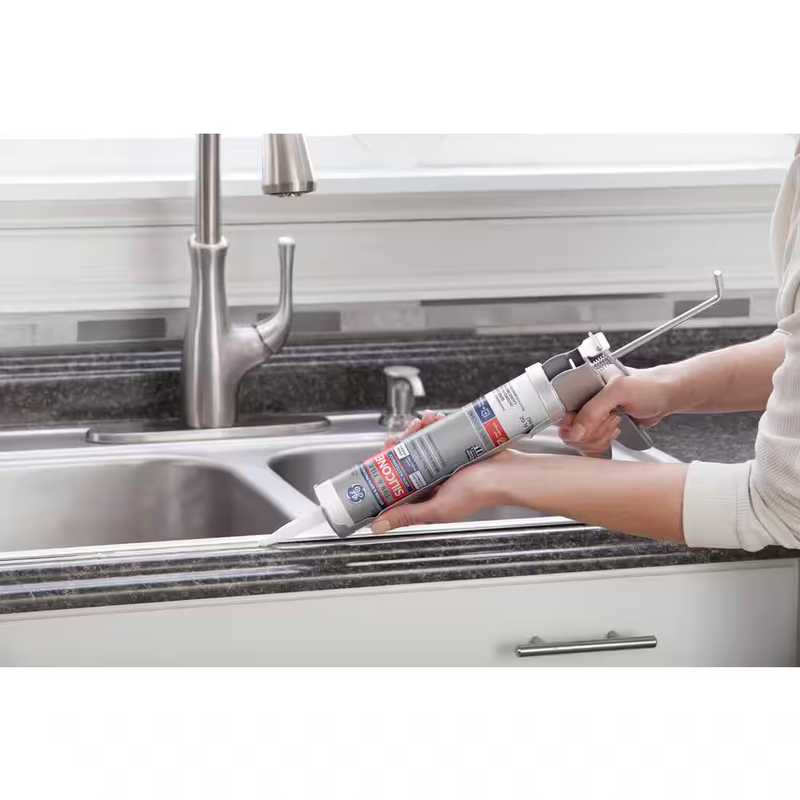 Tub and Tile Silicone 1 Caulk 10.1 Oz Kitchen and Bath Sealant White