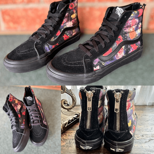 【HI FI FNK】Vernon Flower Top Vans Sk8 Hi Shoes Floral high tops Womens Size 8 | eBay