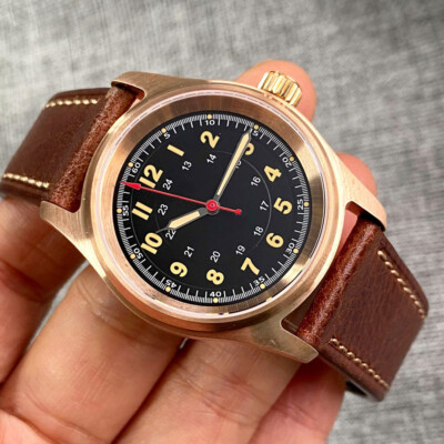 36mm Tandorio Black Dial NH35A automatic mens watch CUSN8 solid Bronze case
