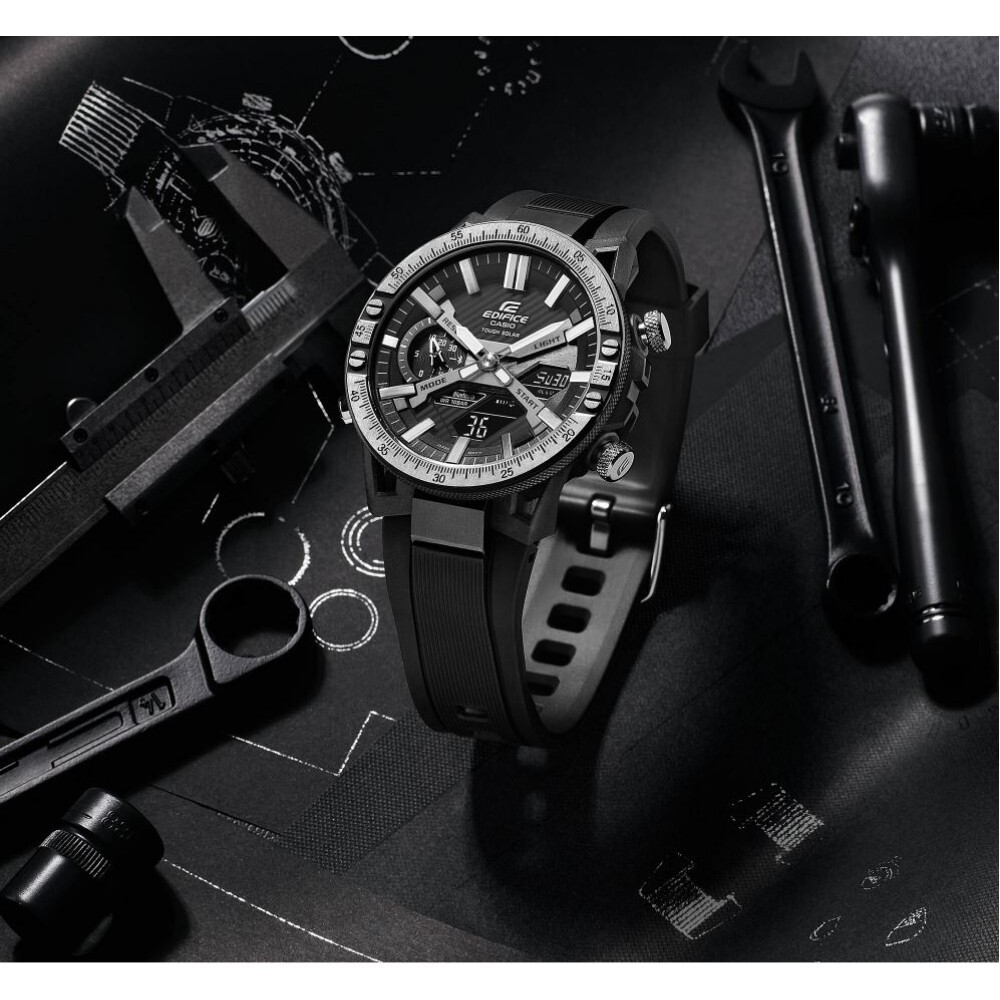 CASIO CASIO EDIFICE BLACK DIAL RESIN STRAP MEN WATCH ECB-2000TP-1ADF