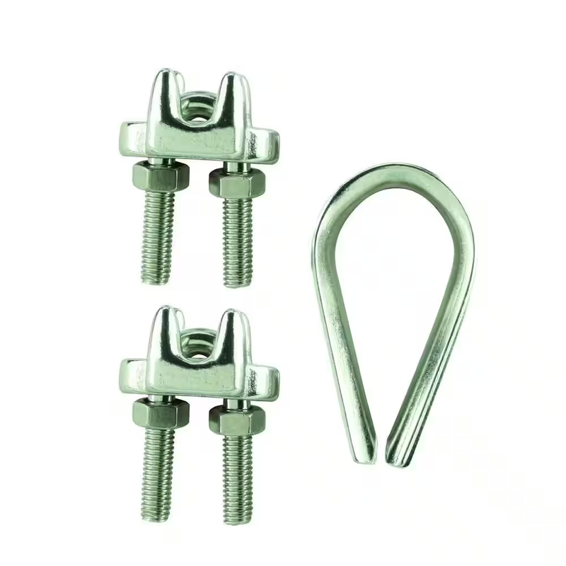 Wire Rope Clamp Kit 3/16 Inch Stainless Steel Cable Clips Thimble 2 Clamps
