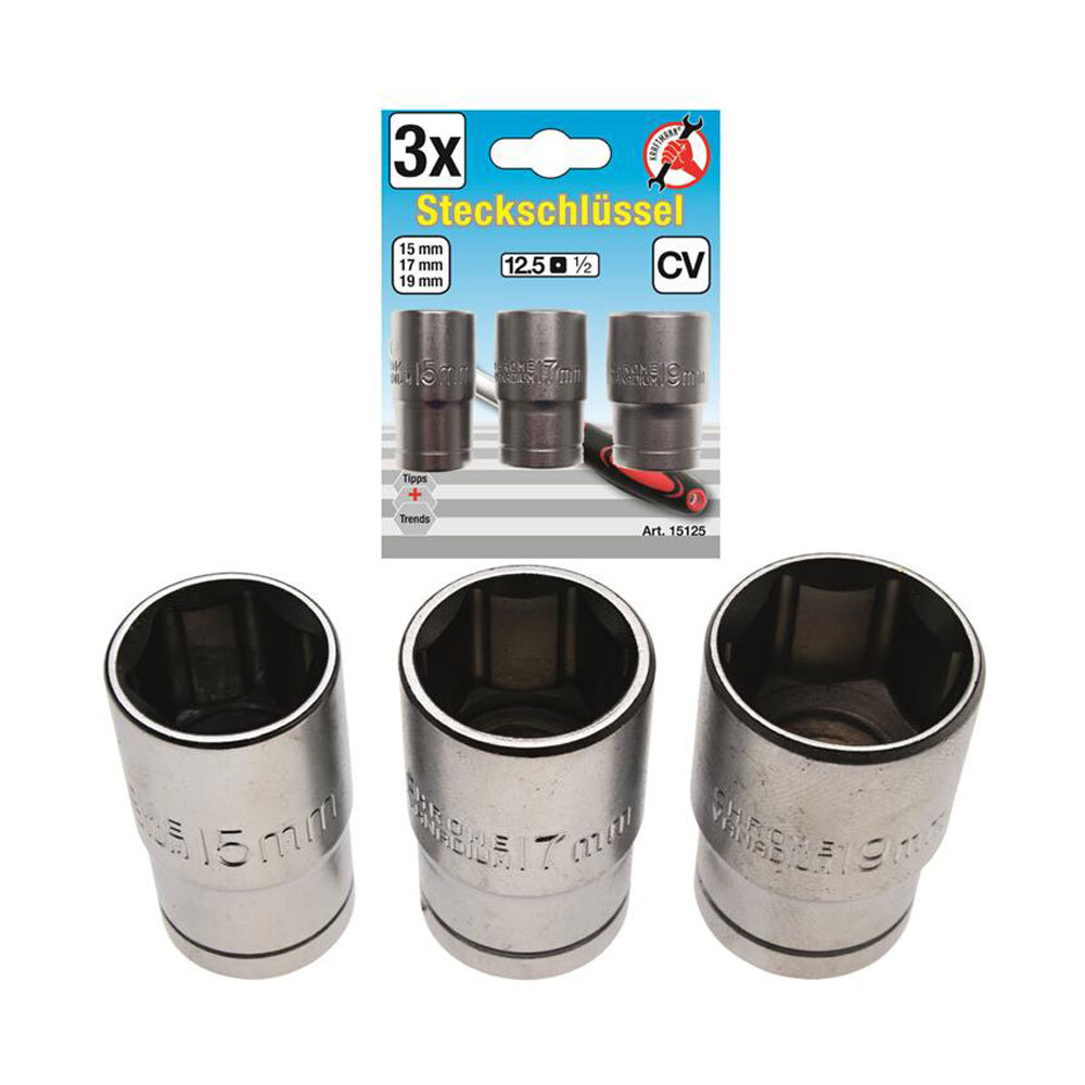 BGS-15125 I Steckschlüssel-Satz 12,5 (1/2) 15-17-19 mm