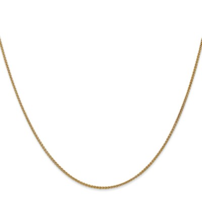 Pre-owned Skyjewelers Real 14kt Yellow Gold 1.2mm Spiga Chain; 18 Inch; Lobster Clasp