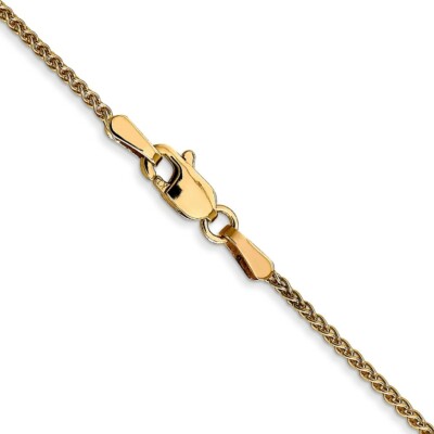 Pre-owned Skyjewelers Real 14kt Yellow Gold 1.2mm Spiga Chain; 18 Inch; Lobster Clasp