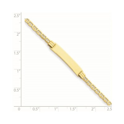 Pre-owned Superdealsforeverything Real 14kt Yellow Gold Anchor Id Chain Bracelet; 7 Inch; Lobster Clasp