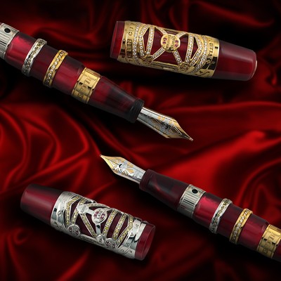Visconti Jung Alchemy HRH Limited Edition White/Yellow Gold Fountain Pen #13/38