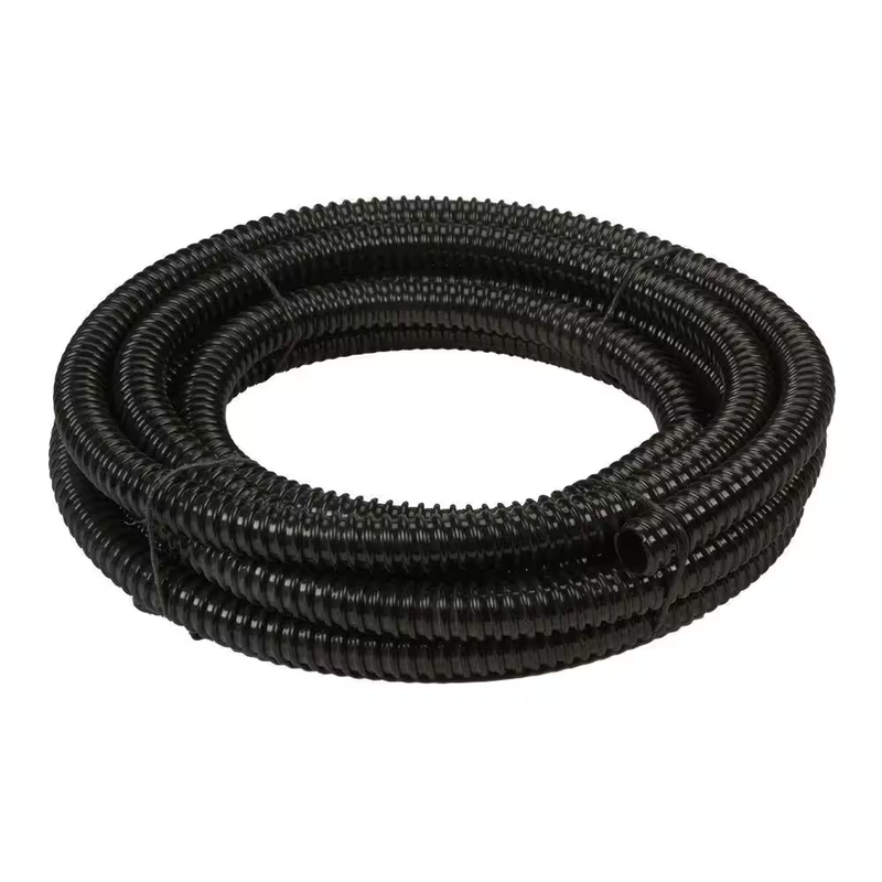 TotalPond Corrugated Tubing Hose 3/4 In ID 20 Ft Pond Pump Water Line Black Flex