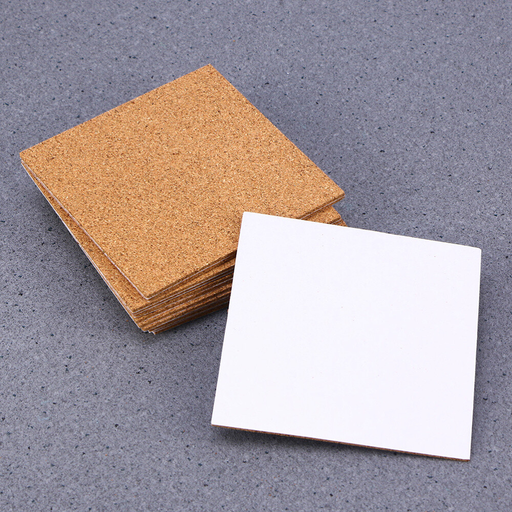 10X Selfadhesive Cork Coasters Squares Cork Mats Cork Backing Sheets
