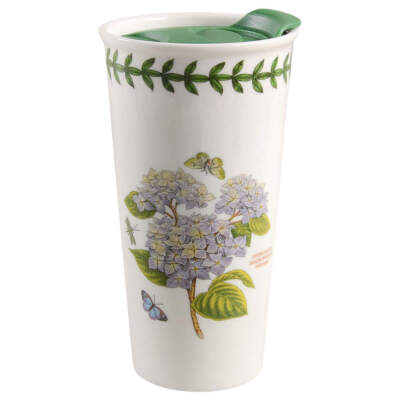 Portmeirion Botanic Garden Travel Mug, Made of Porcelain 12 oz, Travel Tumbler