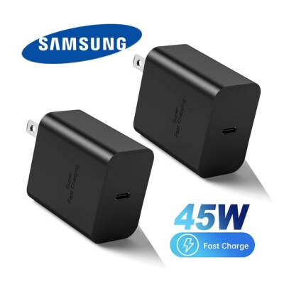 2x Original Samsung T4510 45W PD Super Fast Power Adapter Wall Charger Ver. 2023