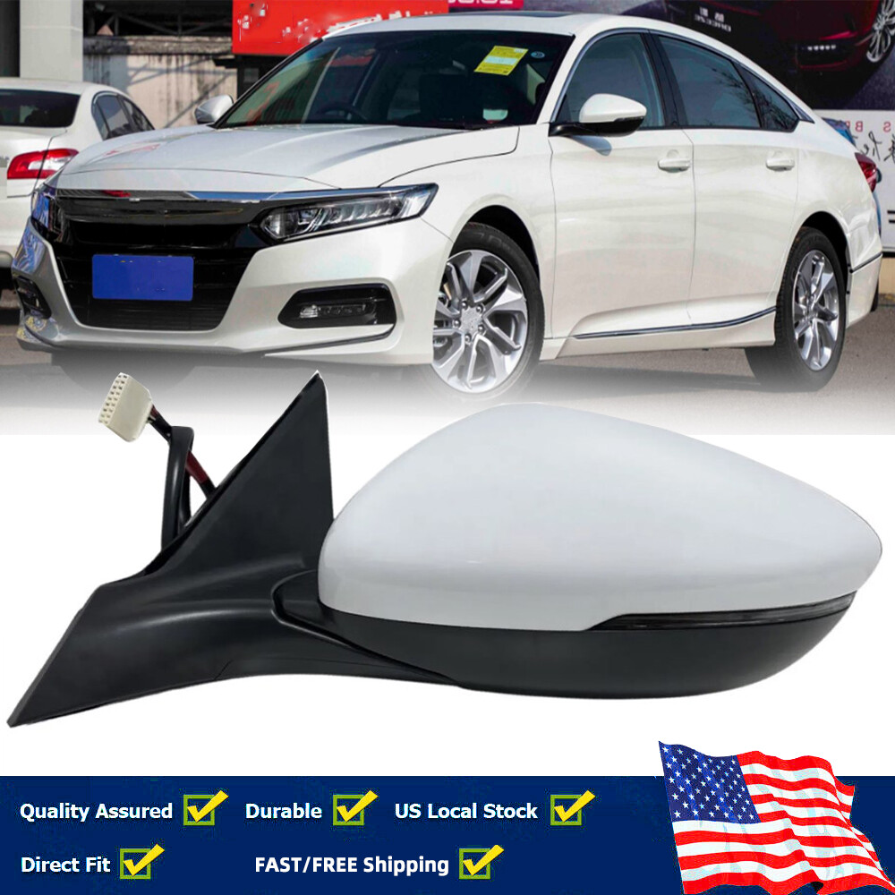 Белое зеркало со стороны водителя для HONDA ACCORD 2018-2022 EX-L с обогревом указателя поворота BSM
