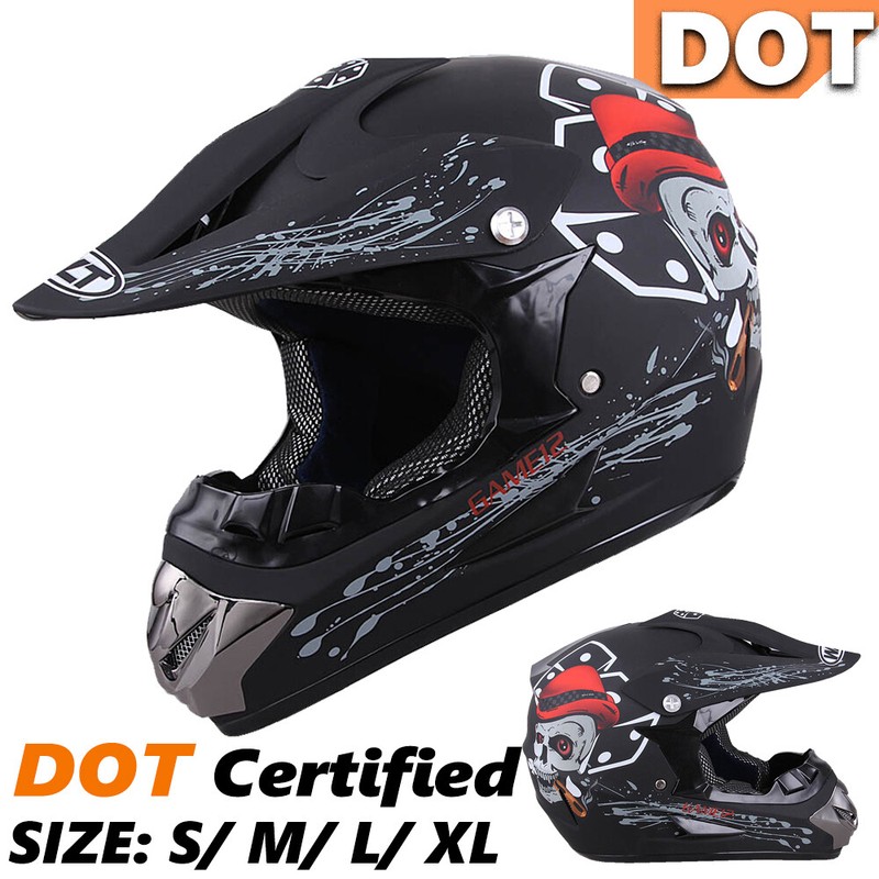 DOT Youth Adult Motocross Motorcycle Full Face Helmet ATV UTV Dirt Bike OffRoad