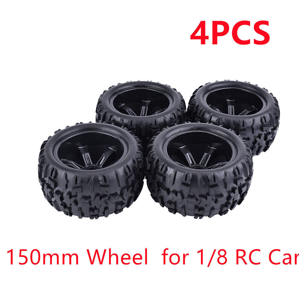 4PCS Racing 150mm Wheel Rim Tires For 1/8 Traxxas Monster