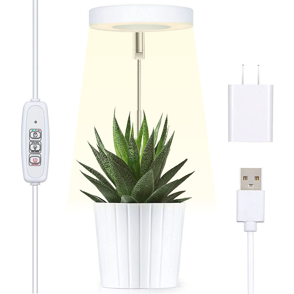 LED Plant Grow Lights Ring Sunlight Height Adjustable Full Spectrum Growing Lamp