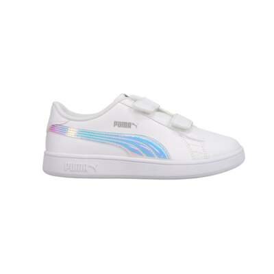 

Кроссовки Puma Smash V2 Holo V Slip On для молодых девушек, размер 3,5 м, повседневная обувь 38557, Белый, Puma Smash V2 Holo V Slip On Youth