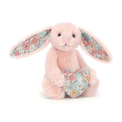 JellyCat - Blossom Heart Blush Bunny 5.9in x 3.1in x 2.4in