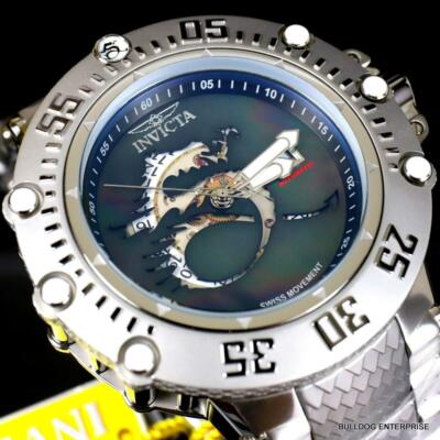 Pre-owned Invicta Subaqua Noma Vii Black Mop Dragon Swiss Automatic R150 Watch 52mm