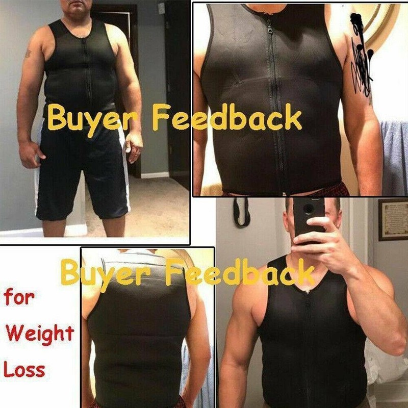 Men Neoprene Sauna Thermo Sweat Body Shaper Waist Trainer Fat Burner Vest Corset