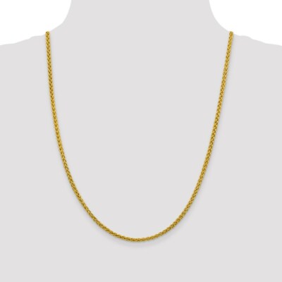 Pre-owned Skyjewelers Real 14kt Yellow Gold 24 Inch 3.45mm Semi-solid Wheat With Lobster Clasp Chain