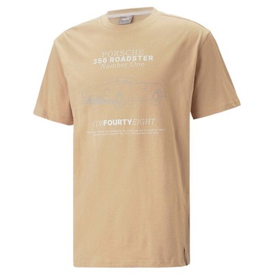 

Футболка с коротким рукавом Puma Pl Statement с круглым вырезом, мужская повседневная футболка размера, Бежевый, Puma Pl Statement Graphic Crew Neck Short Sleeve T-Shirt