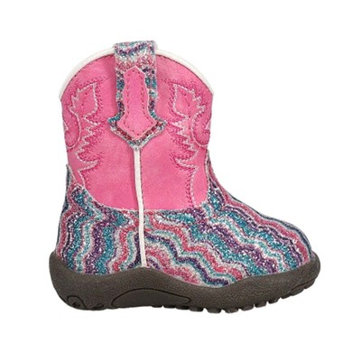 

Roper Glitter Waves Round Toe Cowboy Toddler Girls Pink Casual Boots 09-016-190, Розовый, Roper Glitter Waves Round Toe Cowboy Toddler