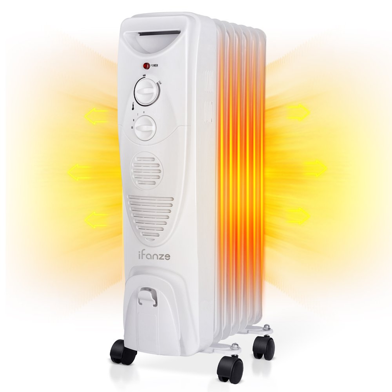 Oil Filled Electric Space Portable Radiator Heater Thermostat Home Warmer 1500W