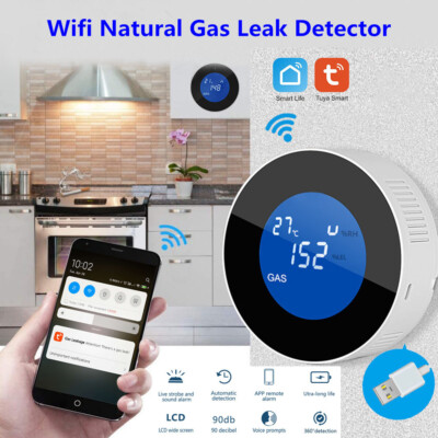 Gas Leak Detector Wifi for Home Natural Gas Detector LCD Screen APP Alarm Tuya