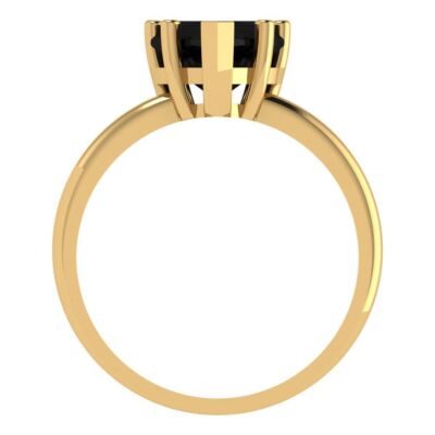 Pre-owned Pucci 2ct Heart Designer Statement Bridal Natural Onyx Ring Solid 14k Yellow Gold