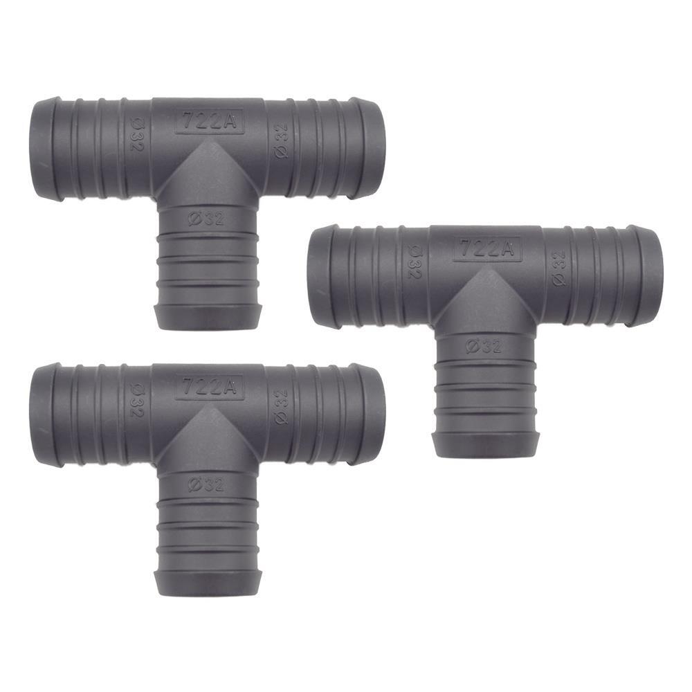 3-Way T Hose Connector - 10mm X 18mm X 18mm, 82mm Long, Black Plastic (Part #208C) 2 thumbnail image