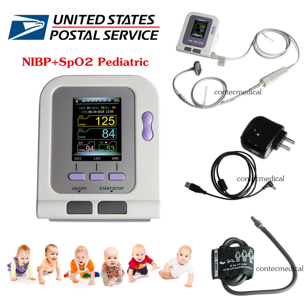 FDA Pediatric/Infant/Neonate Blood Pressure Monitor+BP Cuff+SpO2 probe