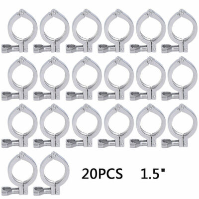 20PCs 1.5''Tri Clamp Clover Sanitary Fits 50.5MM OD Ferrule Stainless Steel 304