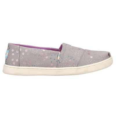 

Серые повседневные туфли без шнуровки TOMS Alpargata для девочек на плоской подошве 10015728T, Grey, TOMS Alpargata Slip On Youth
