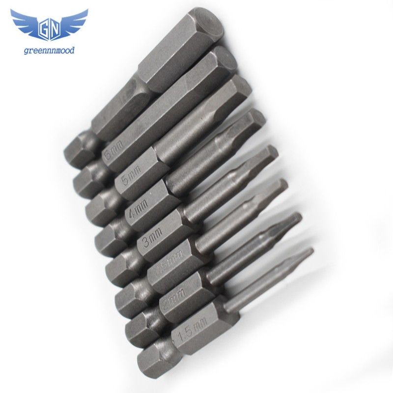 8 Piece Hex Head Allen Bit Set Quick Connect Shank Impact Driver Drill Metric mm