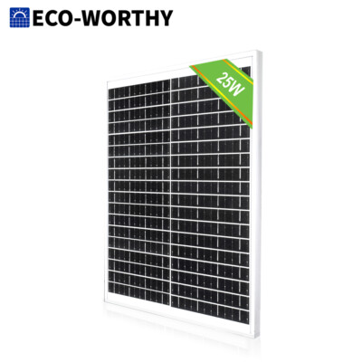 ECO-WORTHY 10W 25W Watt Solar Panel Kit & 12v 10Ah Lithium Battery Home Camping