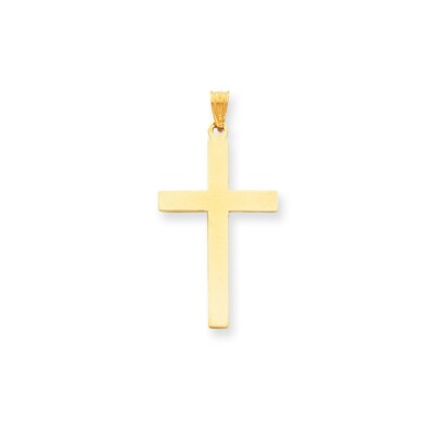 Pre-owned Superdealsforeverything Real 14kt Yellow Gold Sand Blasted Cross Pendant