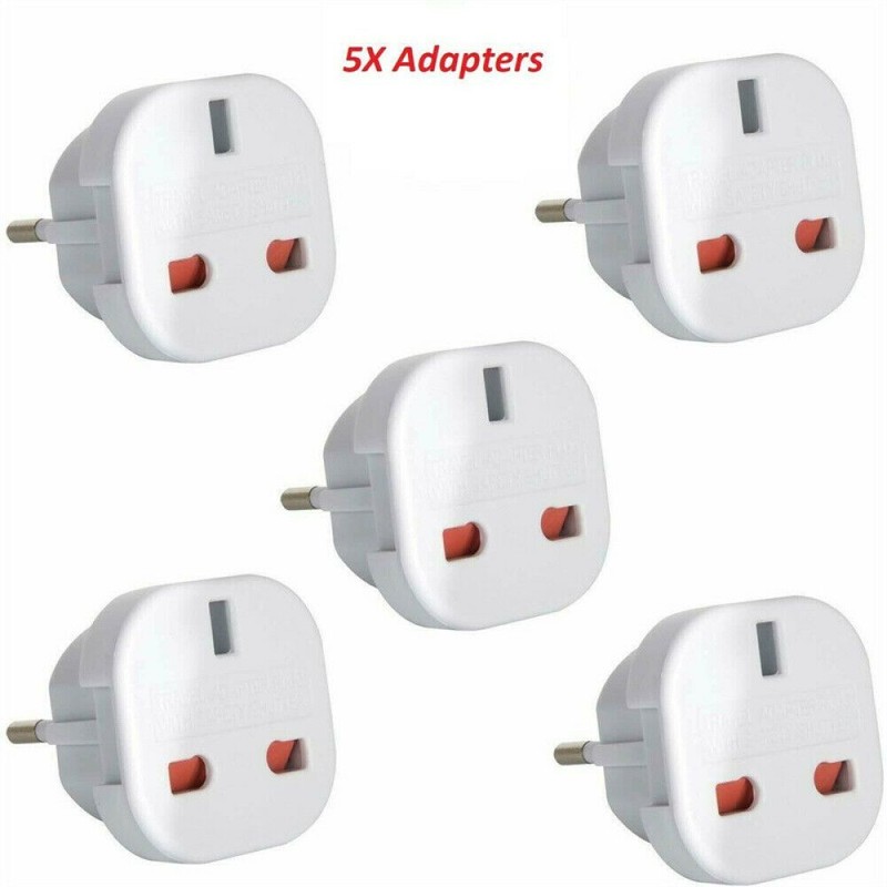 Power Charger Outlet Connector Travel Adapter Socket Plug UK to EU Converter