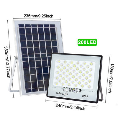 400W Outdoor LED Solar Street Light Flood Lamp Dusk to Dawn Wall Lamp Waterproof