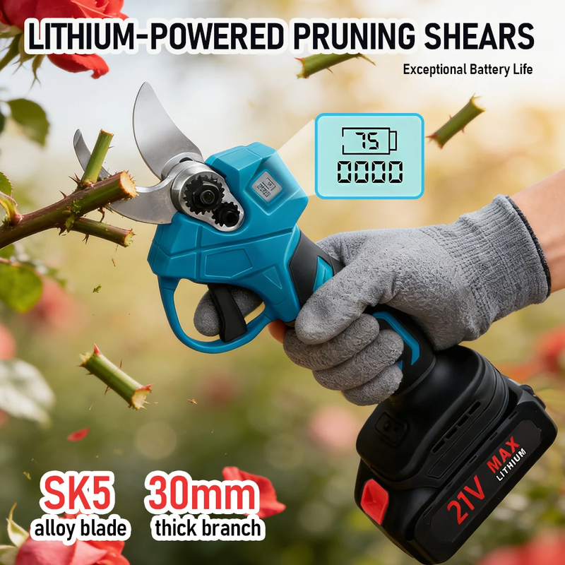 Brushless Gardening Tool Cordless Electric Pruning Shears 21V Rechargeable Lithi
