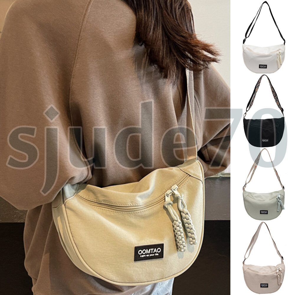 Women's Small Crossbody Purse Nylon Crescent Bag Shoulder