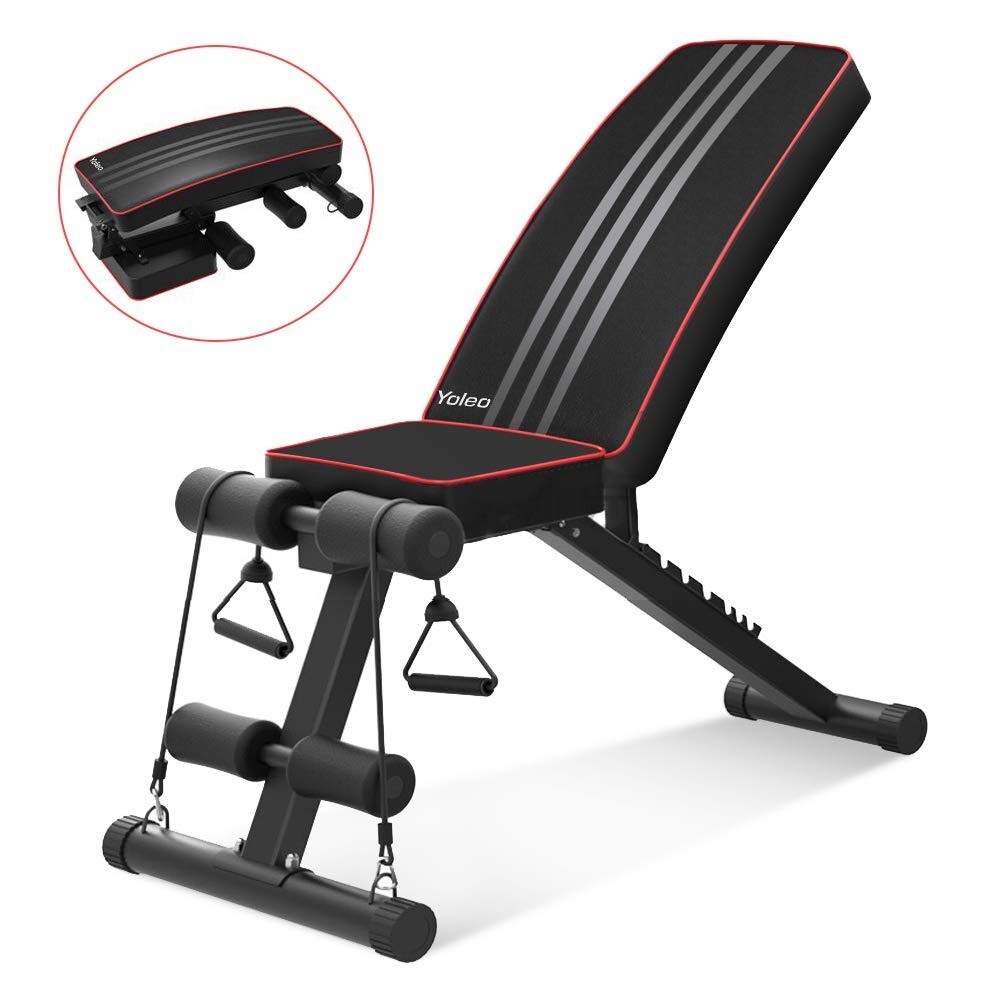 YOLEO Adjustable Weight Bench, Foldable Incline/Decline 