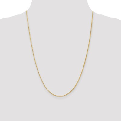Pre-owned Superdealsforeverything Real 14kt Yellow Gold 1.3mm Diamond Cut Wheat Chain; 24 Inch; Lobster Clasp