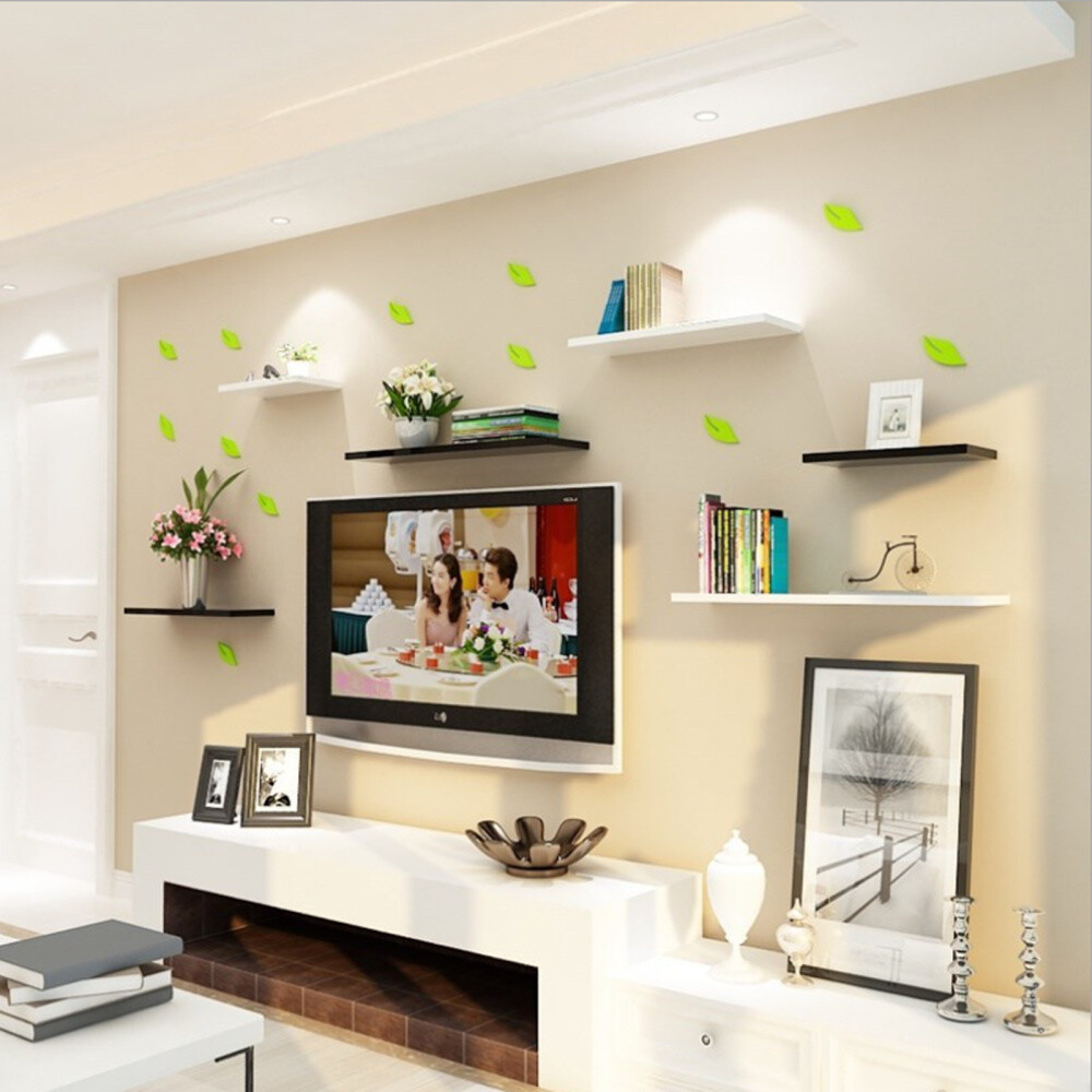 2-3 Tiers 40cm 60cm Floating Wall Shelves Storage Display ...