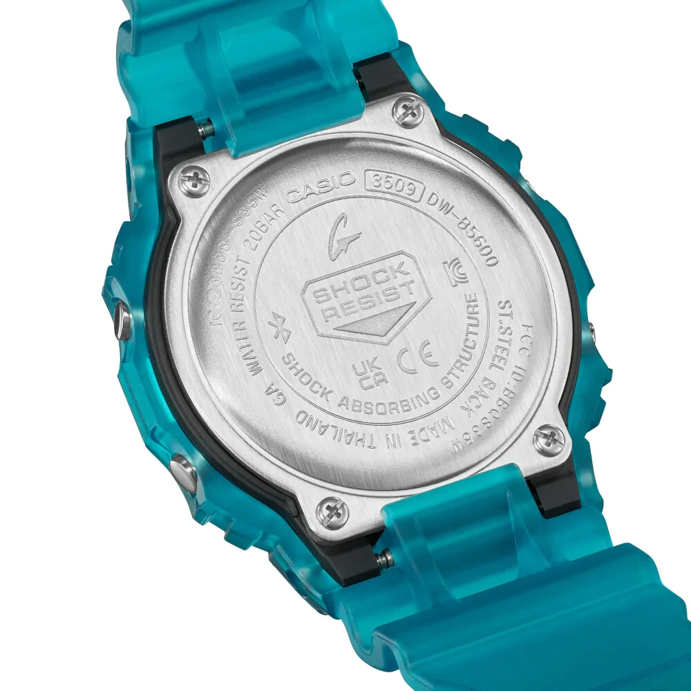 Pre-owned Casio G-shock Digital Transparent Color Resin Strap Men Watch Dw-b5600g-2dr