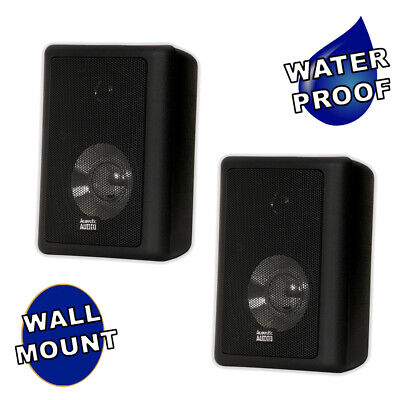 Acoustic Audio 151B Indoor Outdoor 2 Way Speakers 600 Watt Black Pair