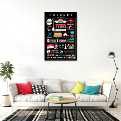 Friends - TV Show Poster (Infographic - Quotes Logos Pictos) (Size: 24 X 36")