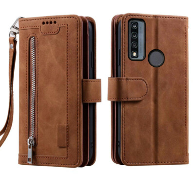 Cricket Dream 5G AT&T Radiant Max Wallet Case,Leather Zipper Magnetic Flip Card
