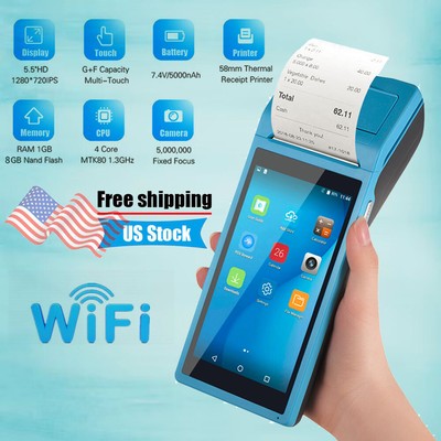 Bisofice All in One Handheld POS PDA Receipt Printer 1D Barcode Scanner Y8C4