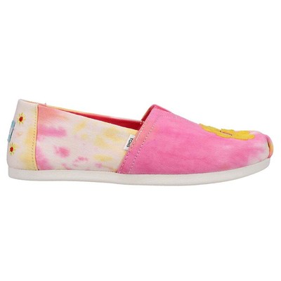 Розовые женские слипоны на плоской подошве TOMS Alpargata Tie Dye Casual 10017816T